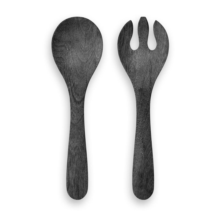 Alpen Home 12.5 inches Wood Effect Exmouth Spoon and Fork Salad Servers Set Party Serveware